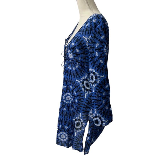 Echo‎ Crab Print Swim Cover Kaftan Dress New England Coastal Preppy Size Medium - Picture 2 of 6